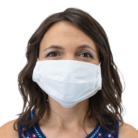 Childrens Factory Adult Cotton White Face Covering With Ear Loops