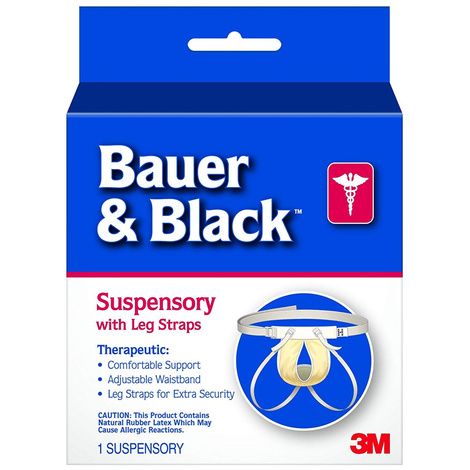 3M Bauer & Black Scrotal Support Suspensory With Leg Straps