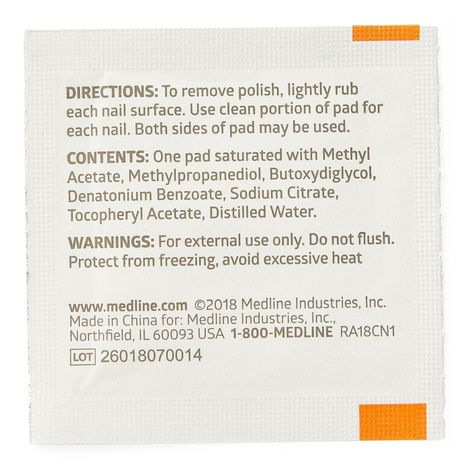 Medline Nail Polish Remover Pads