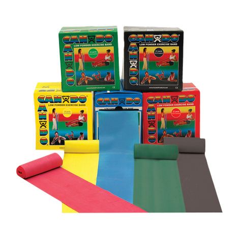 CanDo Low Powder Six Yard Exercise Band Rolls