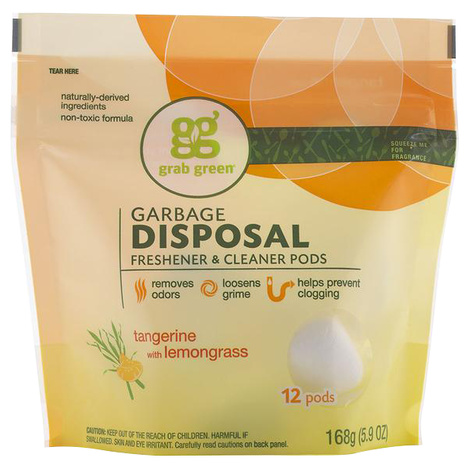 Grab Green Tangerine With Lemongrass Garbage Disposal Cleaner Pods