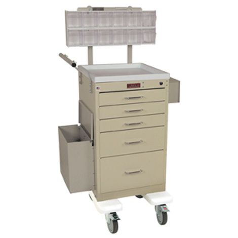 Harloff Five Drawer Mini Line Phlebotomy Cart Package