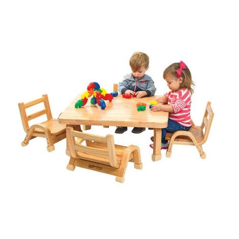 Childrens Factory Angeles Naturalwood Toddler Square Table And Chair Set