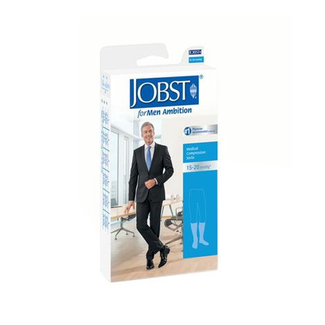 BSN Jobst For Men Ambition Closed Toe Knee Highs 30-40 mmHg Compression Black - Regular