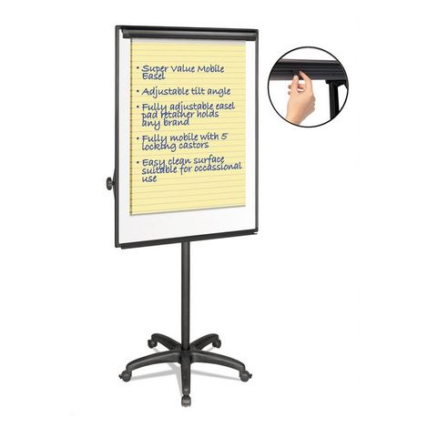 MasterVision Silver Easy Clean Dry Erase Mobile Presentation Easel
