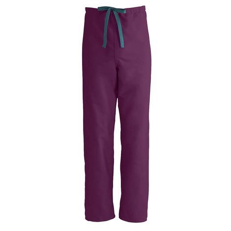Medline ComfortEase Unisex Reversible Drawstring Pants - Wine