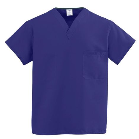 Medline ComfortEase Unisex One-Pocket Reversible Scrub Tops - Purple