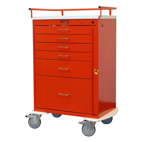 Harloff Classic Line Six Drawer Emergency Cart With Breakaway Lock