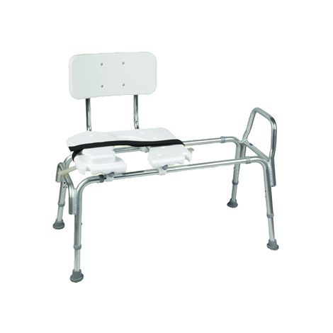 Mabis DMI Heavy-Duty Sliding Transfer Bench with Cut-Out Seat