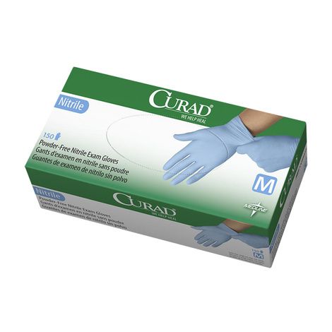 Medline Curad Powder-Free Textured Nitrile Exam Gloves
