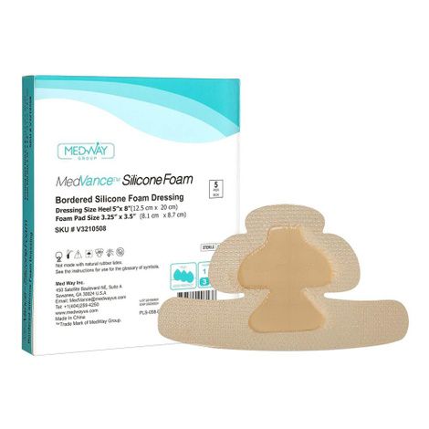 MedVance Bordered Silicone Adhesive Heel Foam Dressing