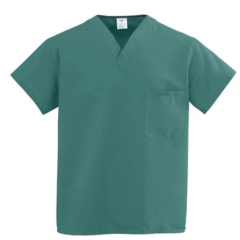 Medline ComfortEase Unisex One-Pocket Reversible Scrub Tops - Evergreen