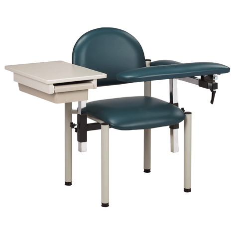 Clinton SC Series Padded Blood Drawing Chair with Padded Flip Arm and Drawer
