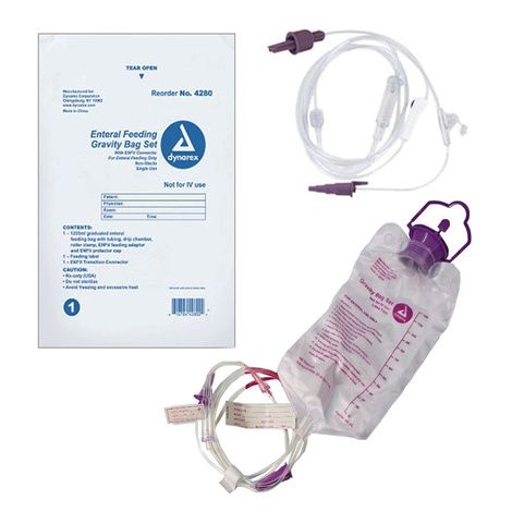 Buy Dynarex Enteral Delivery Gravity Bag Set W/ENFit Connector