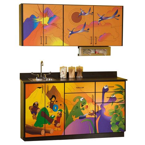 Clinton Pediatric Imagination Series Dino Days Base and Wall Cabinets