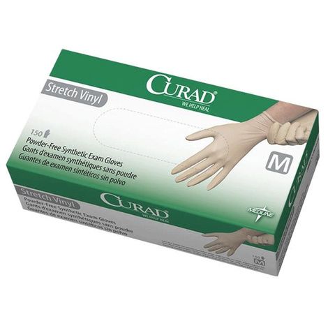 Medline Curad Powder-Free Stretch Vinyl Exam Gloves