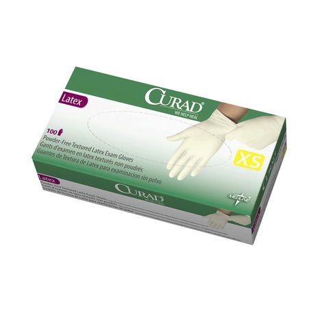 Medline Curad Powder Free Textured Latex Exam Gloves