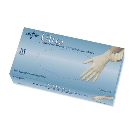 Medline Ultra Stretch Vinyl Synthetic Powder-Free Exam Gloves