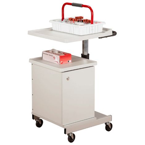 Clinton Large H-Base Pneumatic Four-Bin Phlebotomy Cart