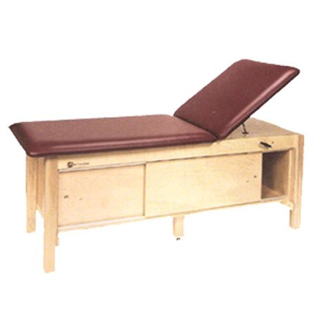 Armedica Maple Hardwood Treatment Table with Adjustable Back and Enclosed Cabinet