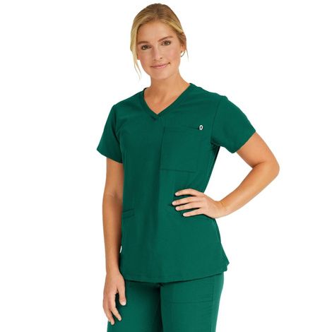 Medline Berkeley Ave Women Stretch Fabric Tunic Scrub Top With Pockets ...