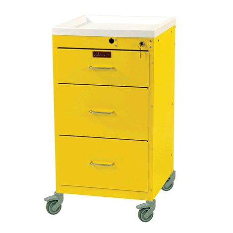 Harloff Mini Line Three Drawer Emergency Cart With Key Lock