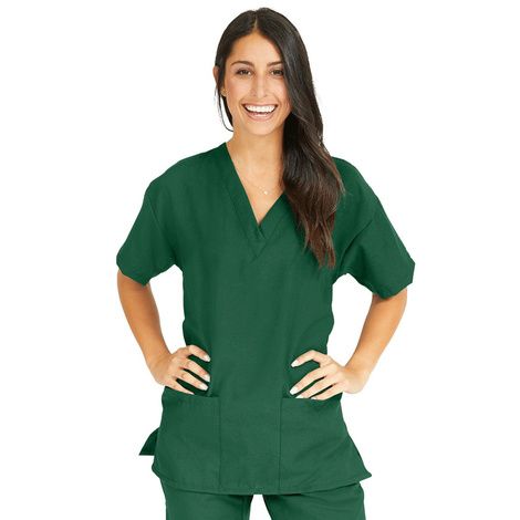 Medline PerforMAX Ladies V-Neck Tunic Scrub Tops - Evergreen,3X-Large ,Each,839JEGXXXL