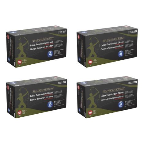 Dynarex Black Arrow Powder Free Latex Exam Gloves