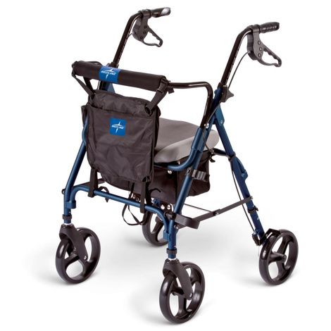 Medline Deluxe Comfort Rollator with 8 Inch Wheels