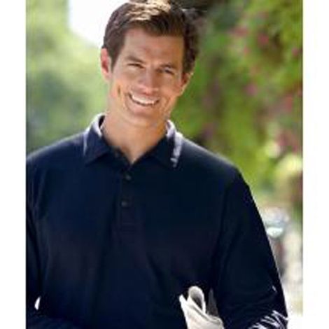 Mens Long Sleeve Pique Polo Shirts