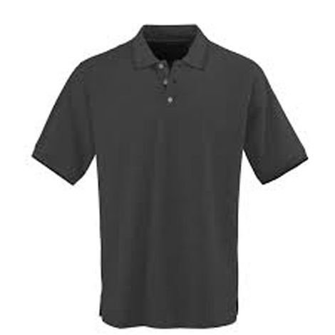 Medline Mens Rib Collar Polo Shirts,Black / White, Size M,Each,934BLKM