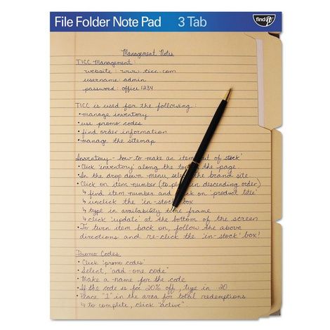 find It File Folder Note Pad