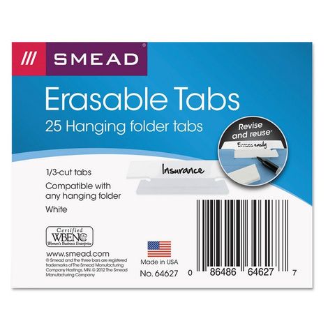 Smead Erasable Hanging Folder Tabs