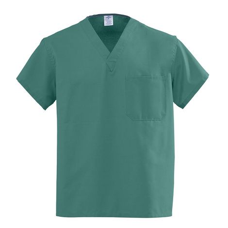 Medline AngelStat Unisex Reversible V-Neck Scrub Tops - Emerald