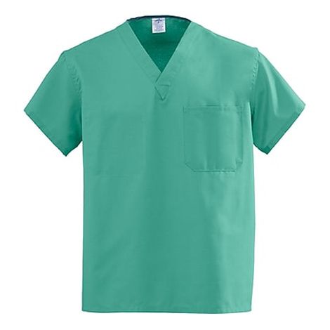 Medline AngelStat Unisex Reversible V-Neck Scrub Tops - Jade