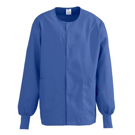 Medline ComfortEase Unisex Crew Neck Warm-Up Jacket - Marine Blue