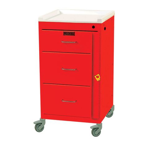 Harloff Mini Line Three Drawer Emergency Cart With Breakaway Lock
