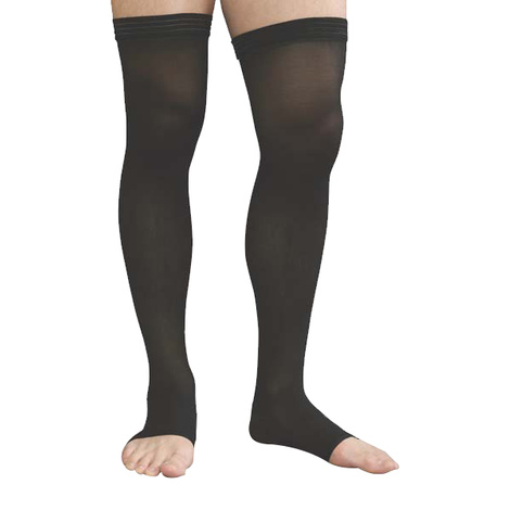 Advanced Orthopaedics Open Toe Thigh High 20-30 mmHg Unisex Compression Stockings With Uni-Band