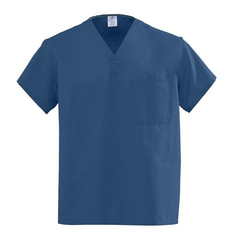 Medline AngelStat Unisex Reversible V-Neck Scrub Tops - Navy