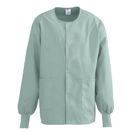 Medline ComfortEase Unisex Crew Neck Warm-Up Jacket - Seaspray