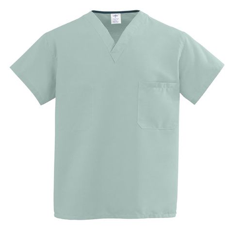 Medline ComfortEase Unisex One-Pocket Reversible Scrub Tops - Seaspray