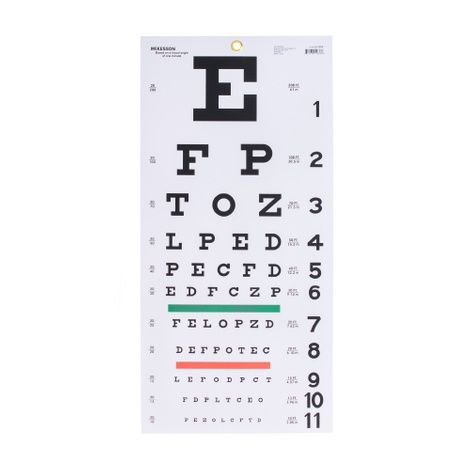 McKesson 20 Foot Measurement Acuity Test Eye Chart