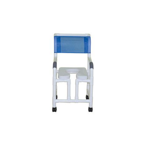 MJM Shower Chair with Open Front and Slide Out Commode Pail