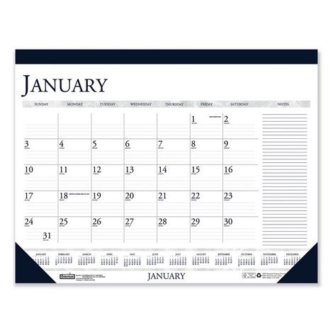 House of Doolittle 100% Recycled Two-Color Monthly Desk Pad Calendar ...