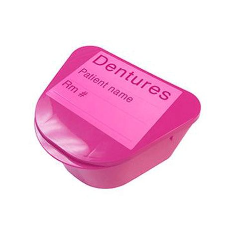 Medegen Denture Cup with Hinged Lid