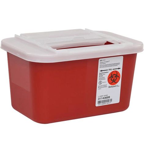Covidien Kendall Multi-Purpose Sharps Container With Sliding Lid