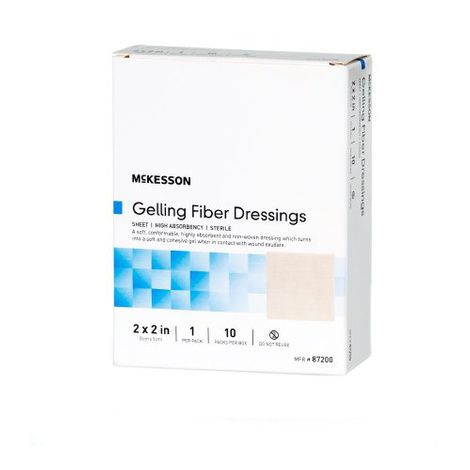 McKesson Gelling Fiber Dressing,Gel Dressing, 6 x 6 Inch,Each,87600