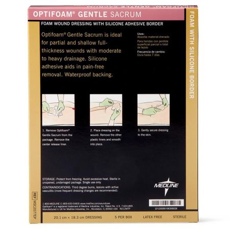 Medline Optifoam Gentle EX Schaumstoff-Klebstoffverband, 10,2
