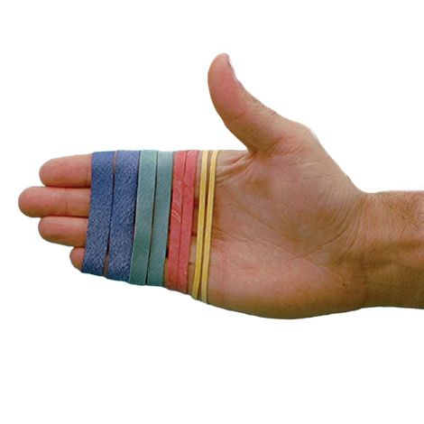 Color-Coded Latex-Free Rubber Bands for Rolyan Ergonomic Hand Exerciser