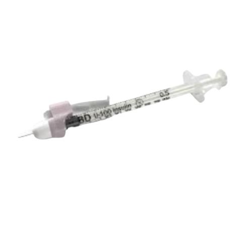 Becton Dickinson SafetyGlide Insulin Syringe with Needle